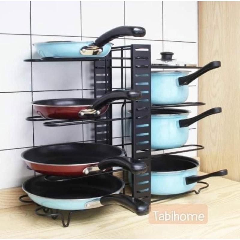 Kệ để nồi xoong, chảo đồ bếp đa năng siêu tiện lợi