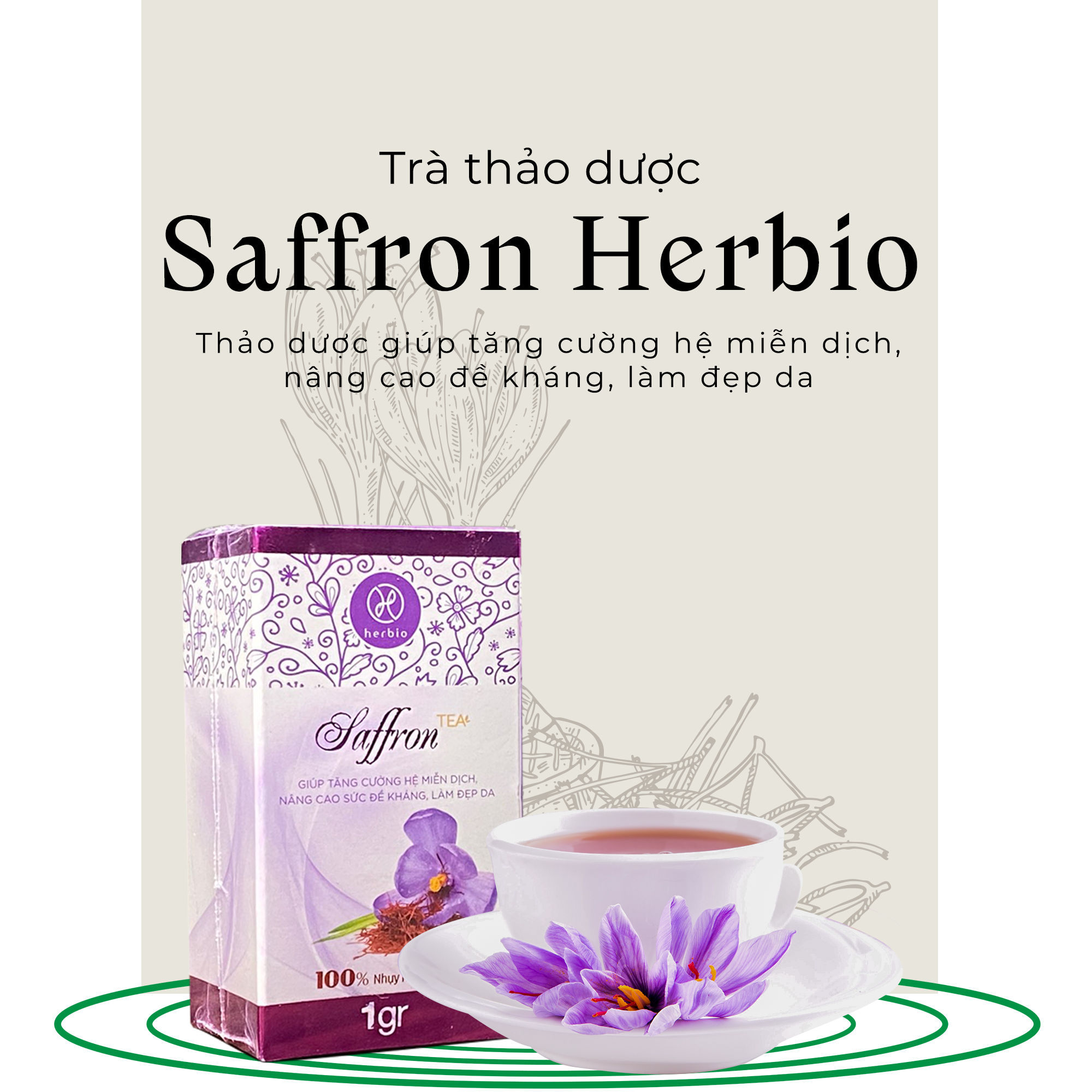 Nhụy Hoa Nghệ Tây Saffon Super Nergin loại 1 - Cải thiện giấc ngủ, nâng cao đề kháng, làm đẹp da - hộp 1gram