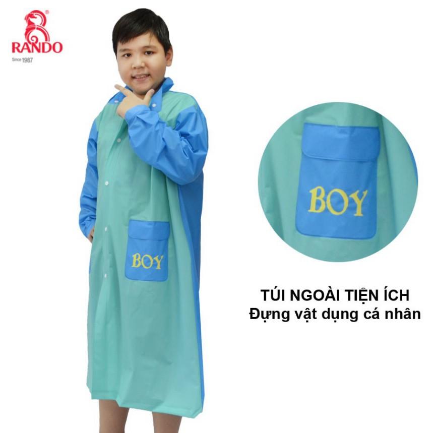 Áo Mưa Cho Bé Trai Good Boy, Rando Chính Hãng, Bít Sườn Trùm Kín Người, Chất Liệu An Toàn Sức Khỏe