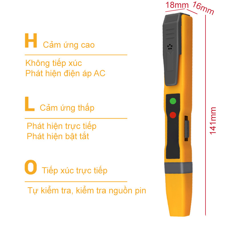 Bút thử điện thông minh không tiếp xúc VD806, có âm thanh và đèn báo, kiểm tra được dây điện bị đứt