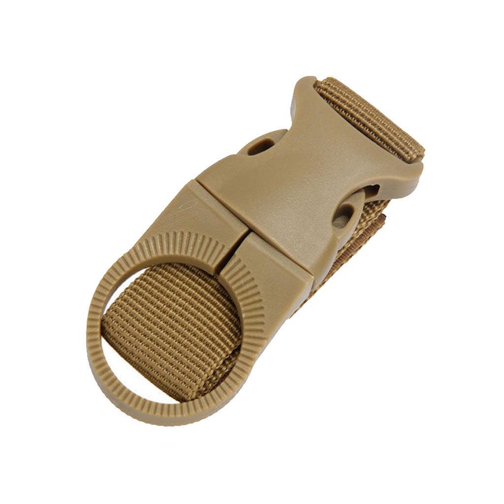 2pcs MOLLE Webbing Buckle Keychain Bottle Holder Strap Quick Release Carabiner Multi-function Outdoor Camping Tool