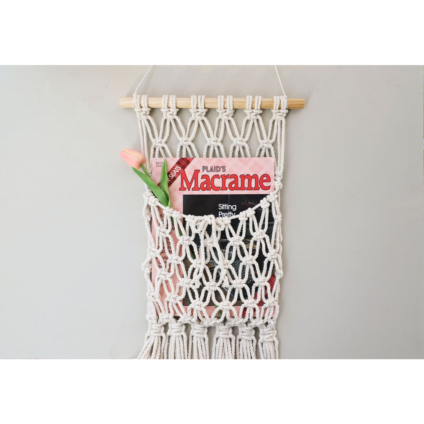 Túi Macrame treo tường tiện lợi TTM01- Đựng đồ tiện dụng, lưu trữ đa năng, trang trí phòng khách, phòng ngủ.