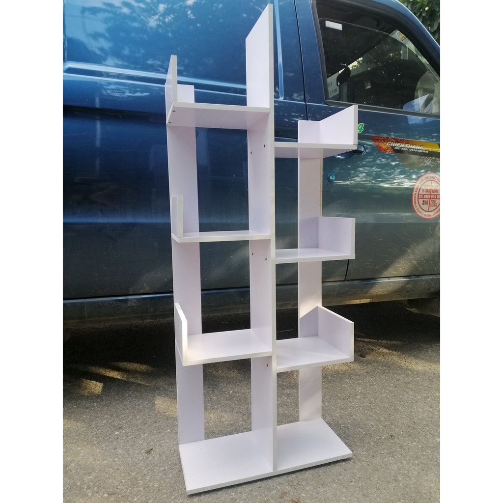 Kệ sách gỗ xương rồng, kệ sách hình cây gỗ MDF cao cấp, chống mối mọt, đựng sách 8 ngăn 50x20x120 ND25