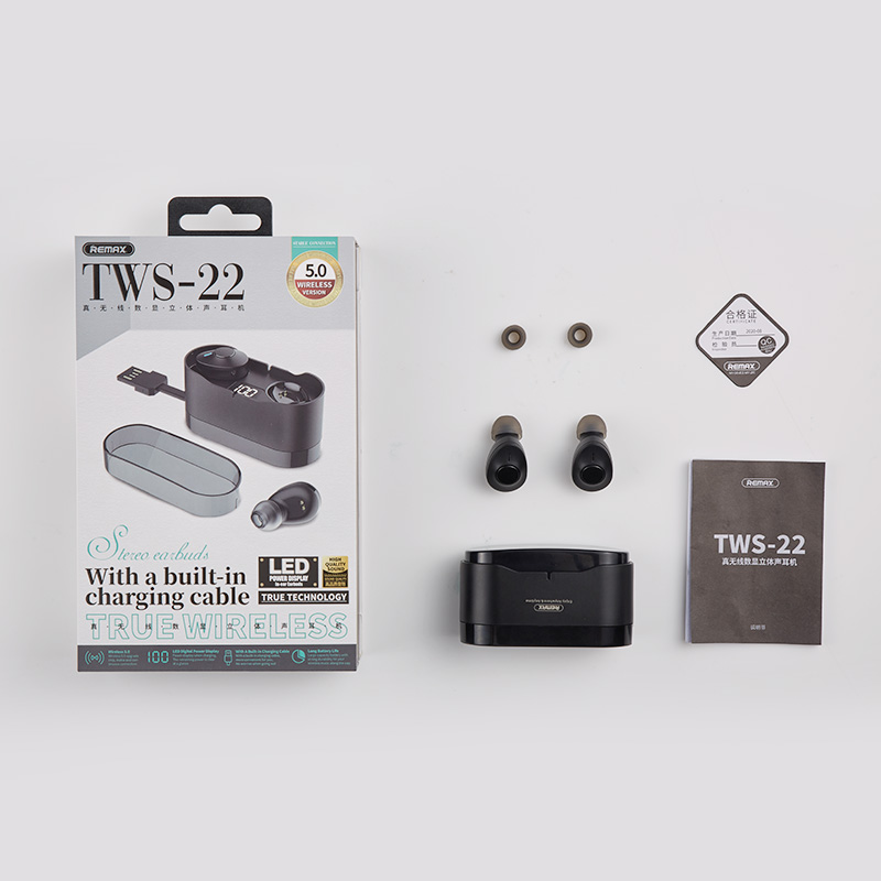 Tai nghe Bluetooth TWS Remax Earbuds TWS-22 V5.0 (Hàng chính hãng)