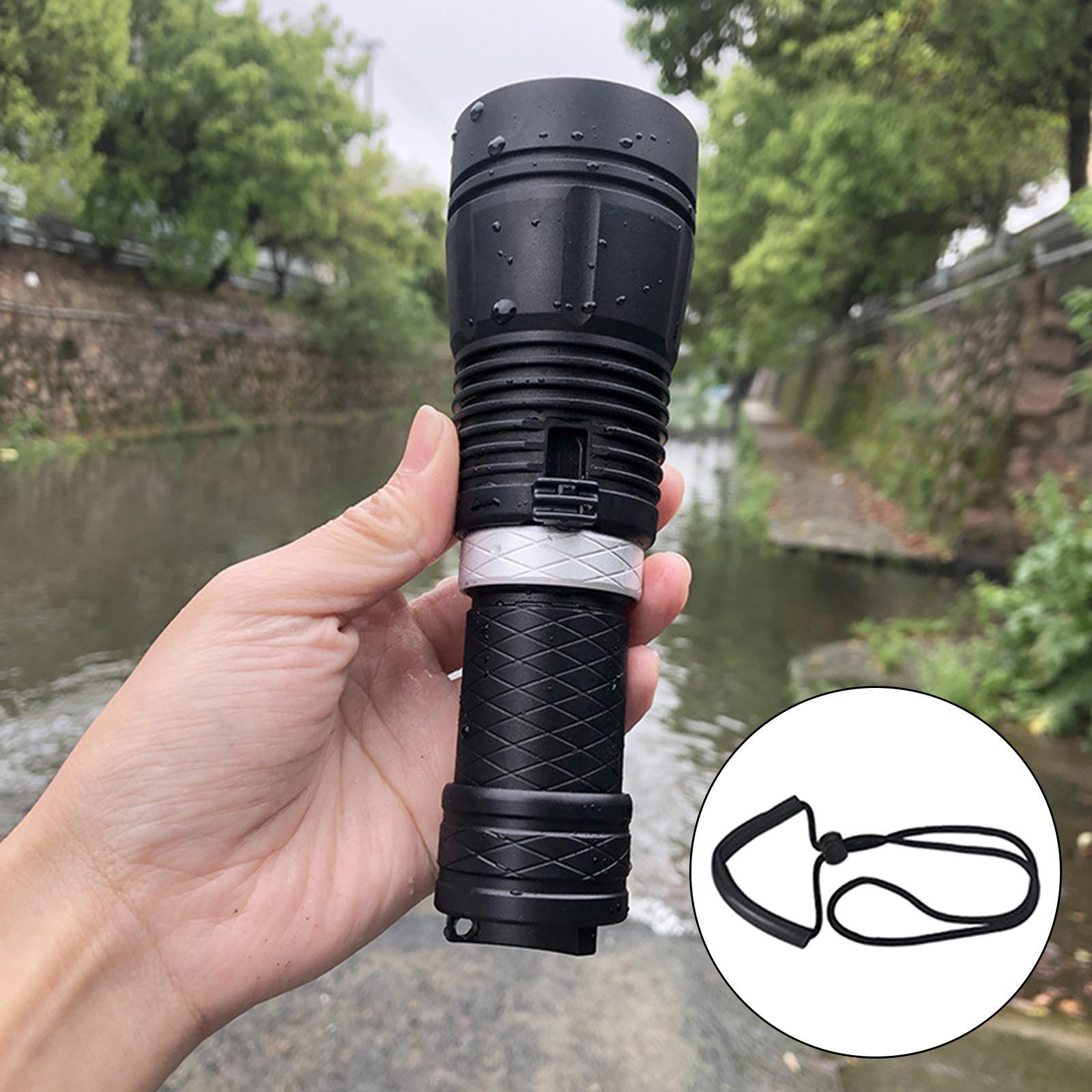 Scuba Diving Flashlight Waterproof Aluminum Alloy Floodlight Diving Light Submarine Light for Underwater Outdoor Fishing Night 80-100M