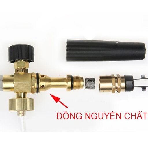 Bộ súng xịt rửa xe và bình phun bọt tuyết 1L cao cấp cho máy rửa xe áp lực cao,máy xịt rửa gia đình (Ren 22 và 14mm)