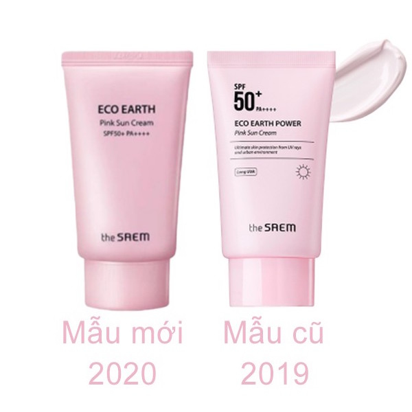 Kem chống nắng The Saem Eco Earth Power Pink Sun Cream (50g)