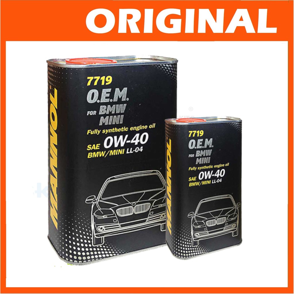 Nhớt MANNOL 7719 Chuyên Dùng Cho Xe BMW Mini SAE 0W-40 BMW/ MINI LL-04 – 4 Lít [Tổng Hợp Toàn Phần]