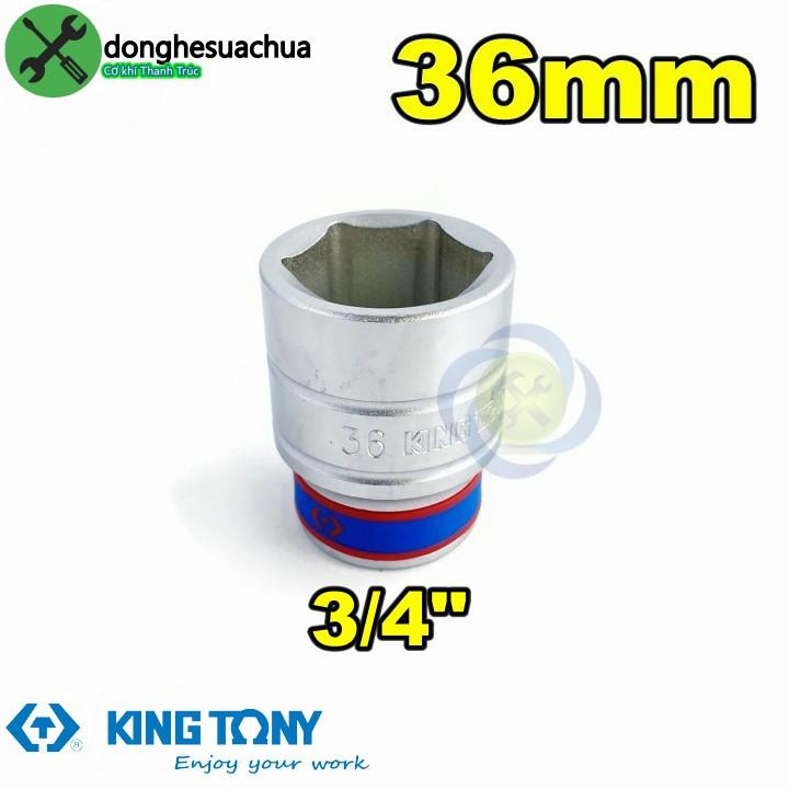 Tuýp 36mm loại 3/4 Kingtony 633536M loại ngắn 6 cạnh màu trắng