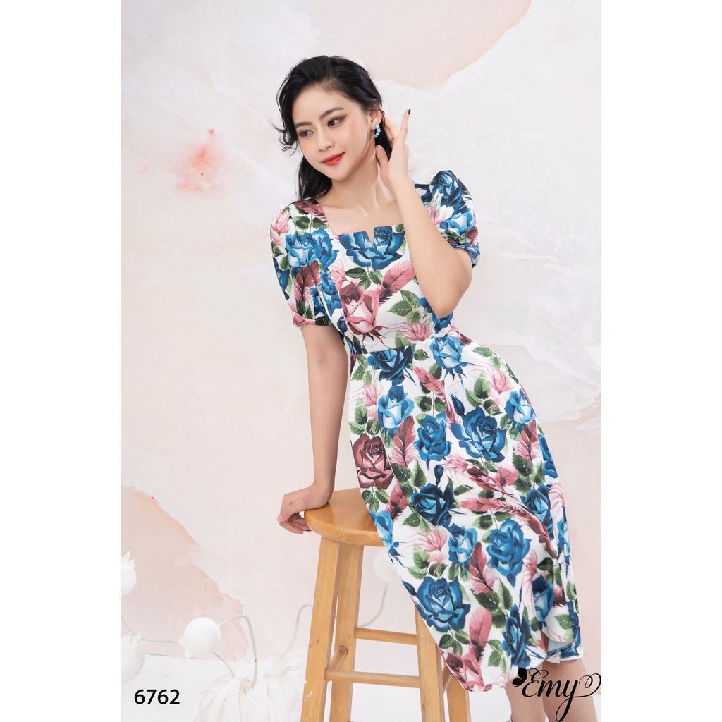 Đầm EMY EMY EM6762 Body Lụa Hoa Có Túi