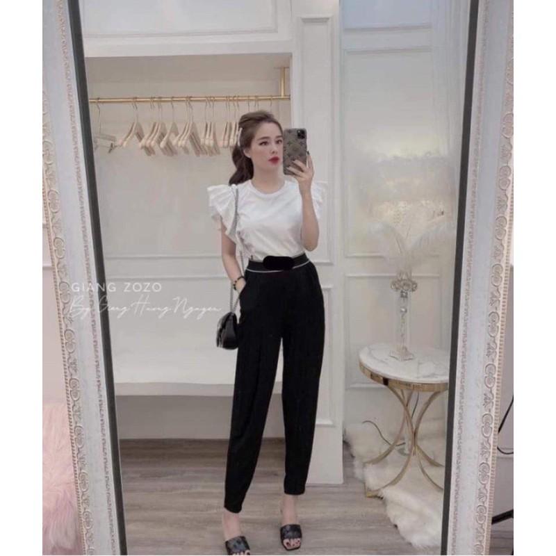 Quần baggy nữ cạp viền sọc trắng siêu đẹp(40-60kg)