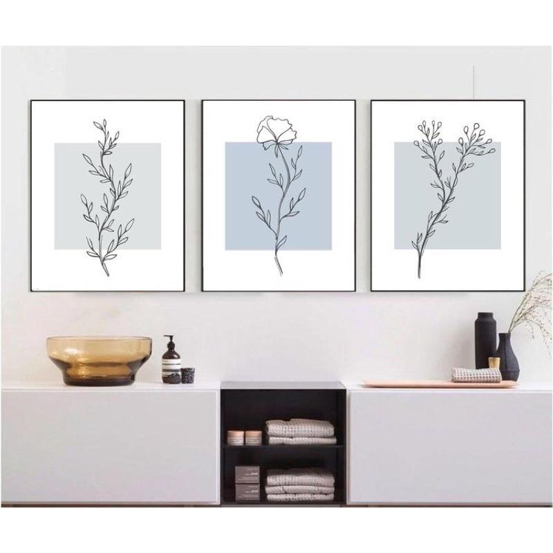 tranh canvas hiện đại treo tường bộ 3 bức Kt: 40x60cm