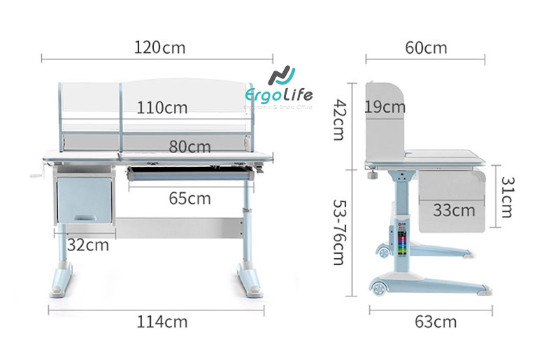 [CHÍNH HÃNG] Bàn Học Chống Gù Thay Đổi Độ Cao Sihoo H3 Mặt Bàn Điều Chỉnh Nghiêng 45 Độ