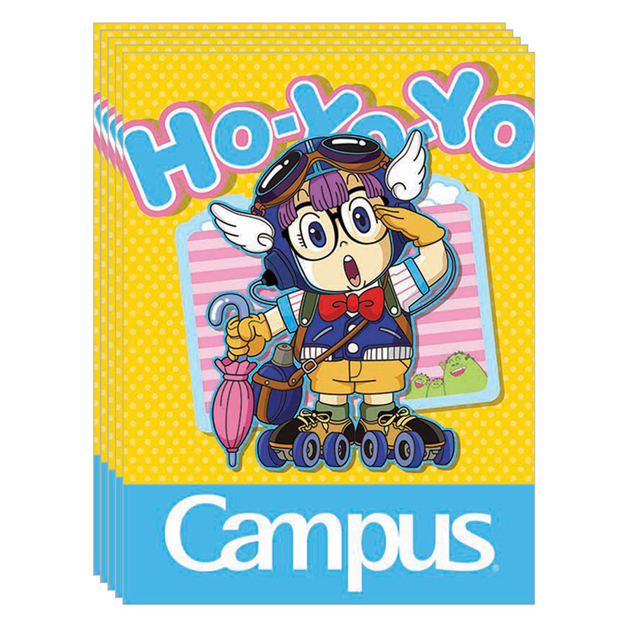 Lốc 5 Cuốn Vở A5 4 Ô Ly (2 x 2 mm) Campus Arale Hi NB-AARH96 - ĐL 120 (96 Trang) - Mẫu Ngẫu Nhiên