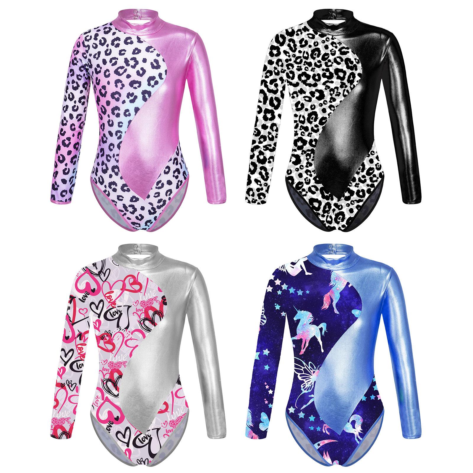 Trẻ em gái in kim loại thể dục kim loại Leotard Back Cutout Tutu múa ba lê múa ba lê Color: Pink Size: 12