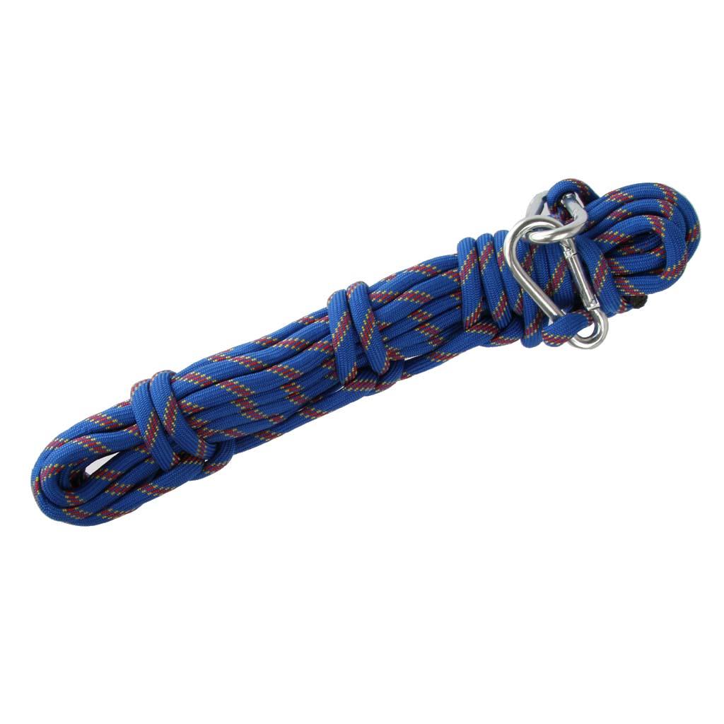 10M 10mm Outdoor Rock Climbing Rope Rappelling Safety Cord Blue