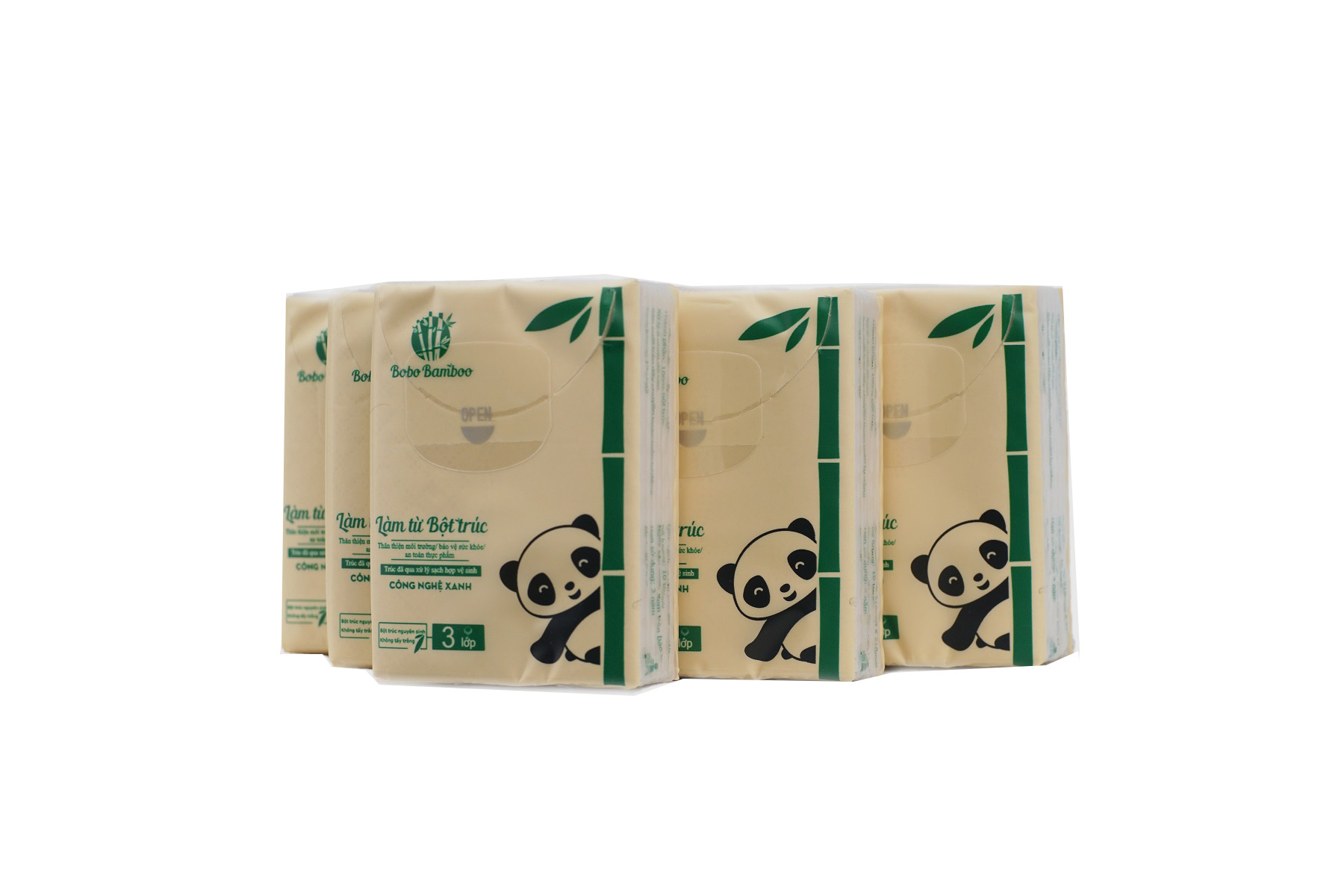 10 gói Khăn Giấy bỏ túi Bobo Bamboo Siêu Dai làm từ 100% bột trúc thiên nhiên