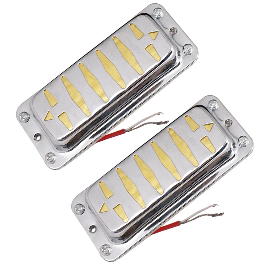 2pcs Silver Electric Guitar Double Coil Humbucker Pickup Neck&Bridge Pickups