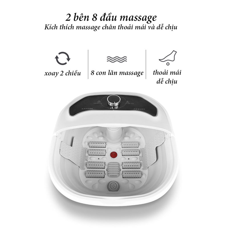 Máy Ngâm Chân thư giãn Massage K6, Sử Dụng Hệ Thống Sưởi PTC Thông Minh duy Trì Nhiệt Độ - Hàng Chính Hãng