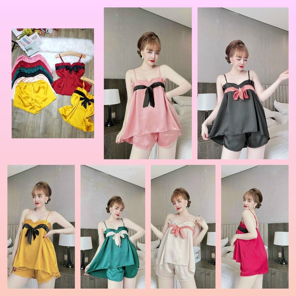 Bộ đồ ngủ sexy nữ 2 dây, set 2 dây hở lưng dễ thương kute gợi cảm