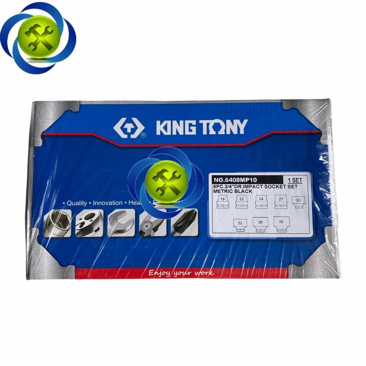 Bộ tuýp 3/4 đen ngắn 8 chi tiết Kingtony 6408MP10 (19mm- 38mm)