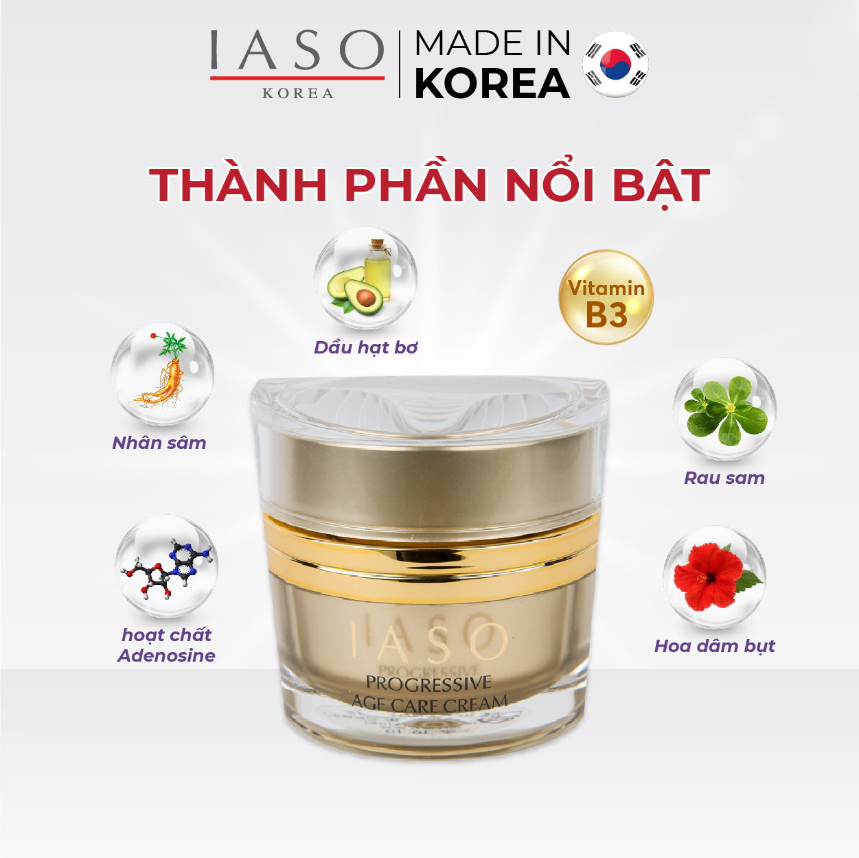 I20 Kem dưỡng da ngăn ngừa lão hóa IASO Progressive Age Care Cream 45g