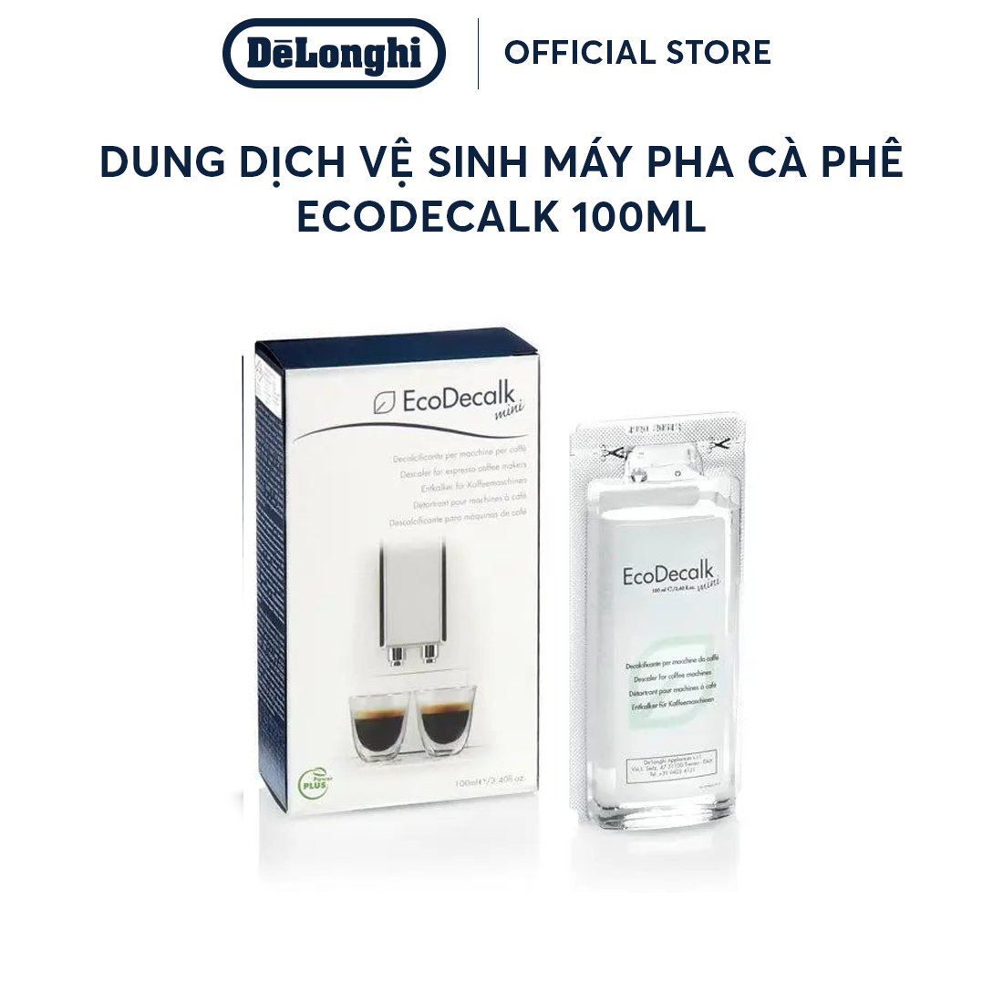 [Hàng chính hãng] Dung dịch vệ sinh máy pha cà phê DeLonghi EcoDecalk (100ml/ 500ml)