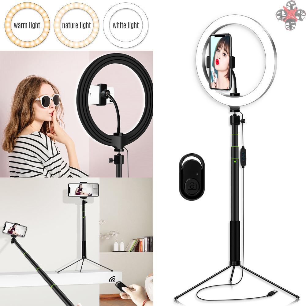 Vòng Đèn Led 26cm / 10.2 Inch 3200k-5600k 120cm Kèm Giá Đỡ Điện Thoại Điều Khiển Từ Xa