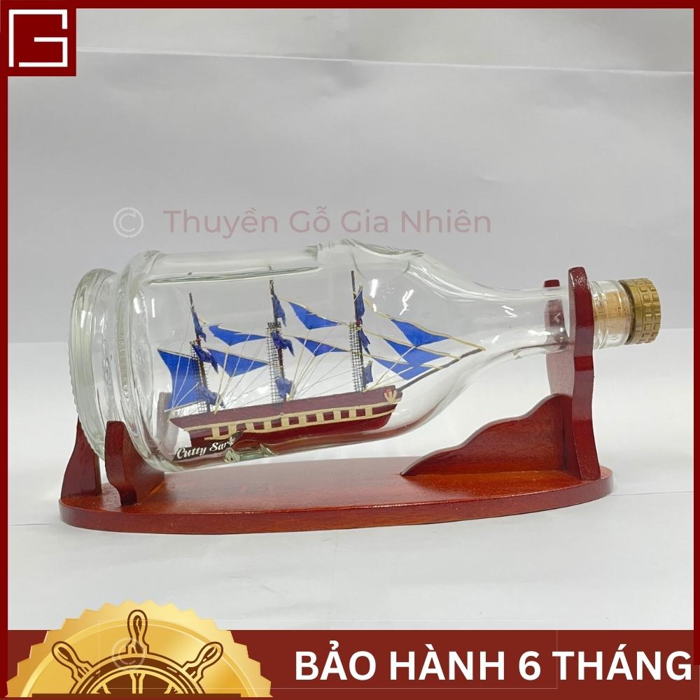 Mô Hình Thuyền Gỗ Trang Trí Phong Thủy Dạng Thuyền Chai lớn CUTTY SARK Chính Hãng, Hàng Xuất Khẩu Chất Lượng Cao