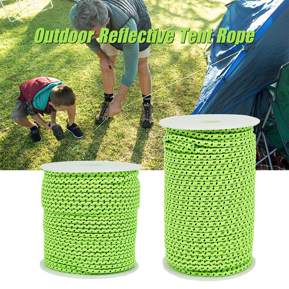 50m Dây Paracord phản quang, buộc bánh răng ngoài trời 1 dùng cho việc dựng lều, túi treo đồ, chèo thuyền, dây sinh tồn, v.v.
