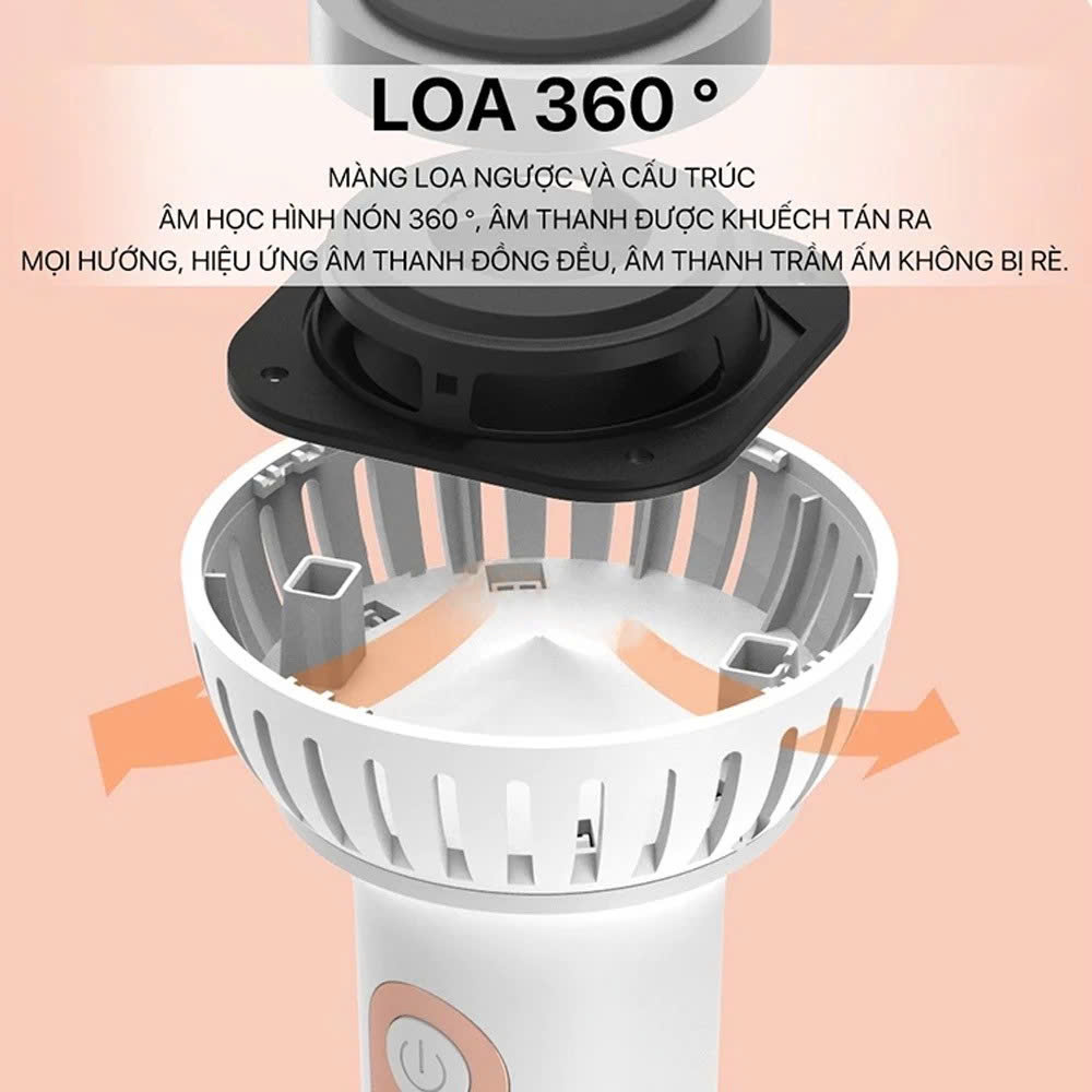 Micro Karaoke Bluetooth kèm loa kết nối điện thoại, máy tính bảng Hát Không Dây, Nghe Nhạc, Hỗ Trợ Kết Nối Thẻ Nhớ, USB Pin sạc - Hàng Chính Hãng