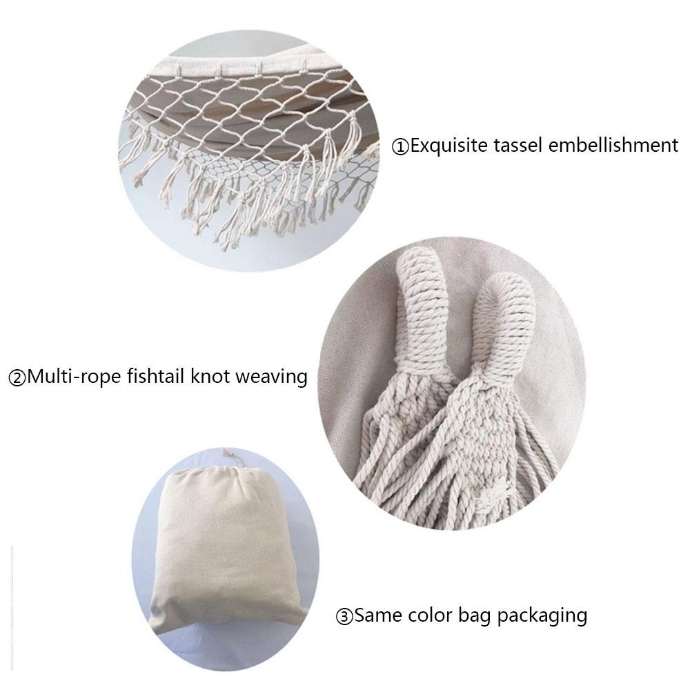 Võng Đu Ngoài Trời/Trong Nhà Trang Trí Sân Vườn Macrame Tua Rua Đôi Võng Đầm Xòe Lưới Ghế Cắm Trại Treo Võng