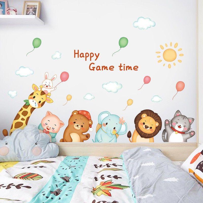 Decal dán tường cho bé thú nghiêng đầu