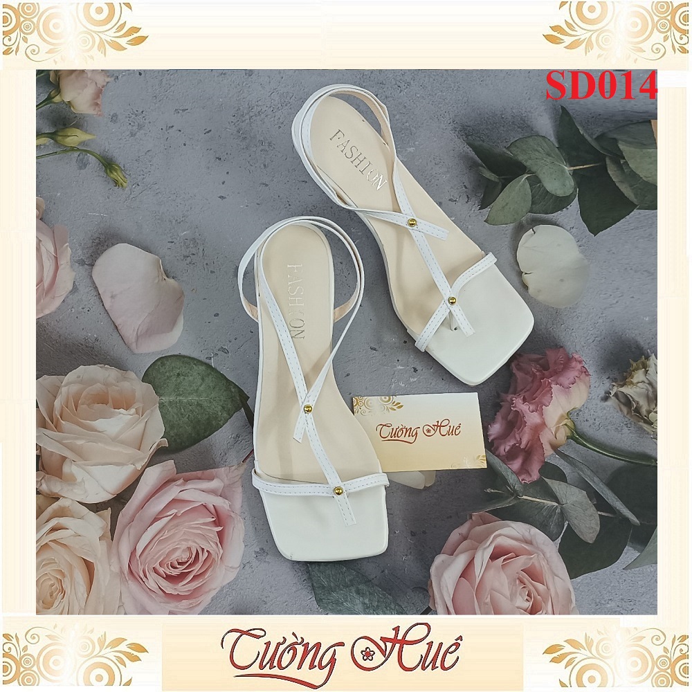 [Ảnh Thật 100%] [FULLBOX] Sandal Cao Gót Quai Mảnh Xỏ Ngón Nữ Mũi Vuông Gót Nhọn Cao 6CM - Hàng Quảng Châu