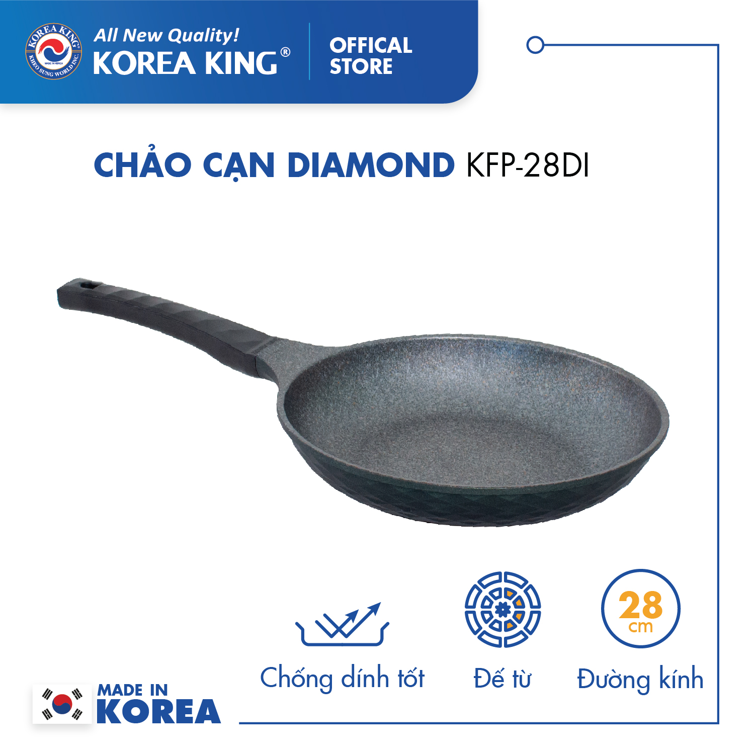 Chảo cạn Diamond Korea King size 28cm KFP-28DI