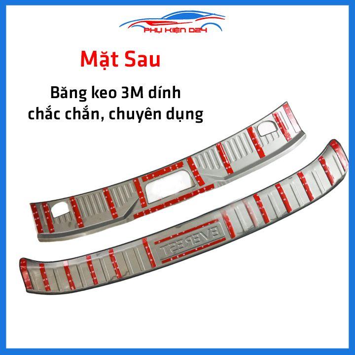 Ốp chống trầy cốp Everest 2016-2017-2018-2019 thép không gỉ vân titan bảo vệ xe chống va đập