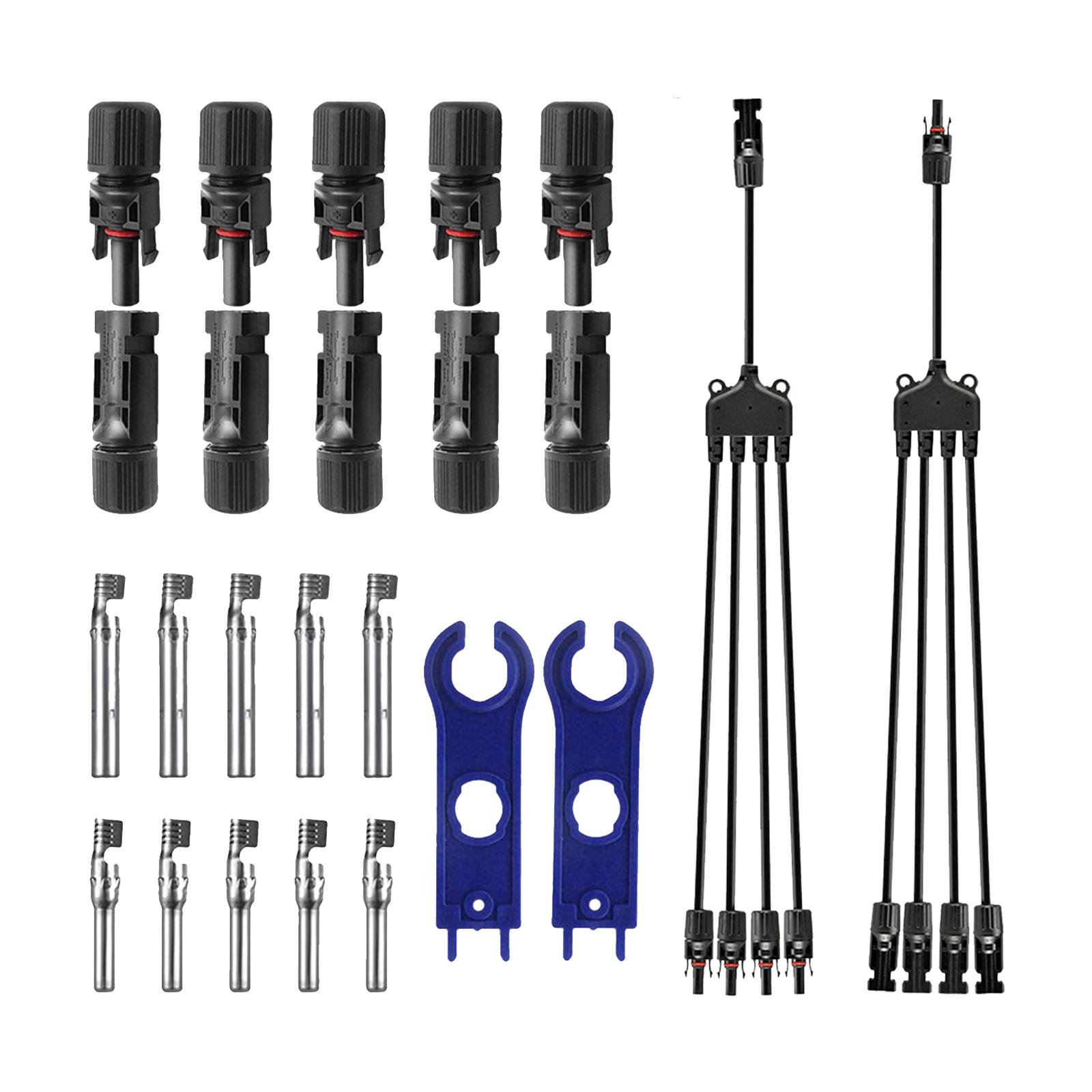 Đầu Nối Cáp Bảng Điều Khiển Năng Lượng Mặt Trời Nam/Nữ Với 1 Đến 4 Nhánh Y Loại Công Cụ Lắp Ráp Cờ Lê Cho Hệ Thống Pv
