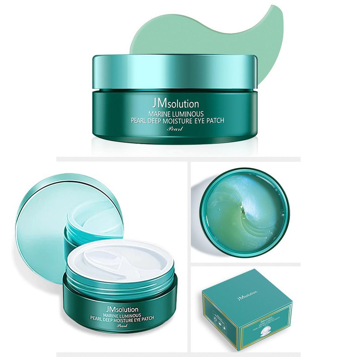 Mặt Nạ Giảm Thâm Quầng Mắt Ngọc Trai JM Solution Marine Luminous Pearl Deep Moisture Mask 90g/60pcs + Tặng Kèm 1 Mặt Nạ Dưỡng Da Dưa leo 3W Clinic