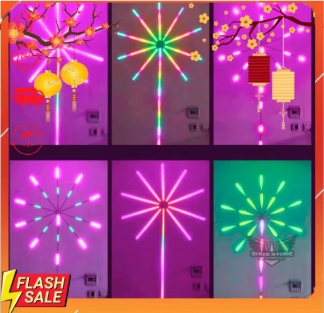 BỘ ĐÈN LED TRANG TRÍ SÁNG PHAO HOA DÁN TƯỜNG ĐIỀU KHIỂN TỪ XA HIỆU ỨNG MÀU SẮC CỰC ĐẸP TRANG TRÍ TẾT LỄ HỘI