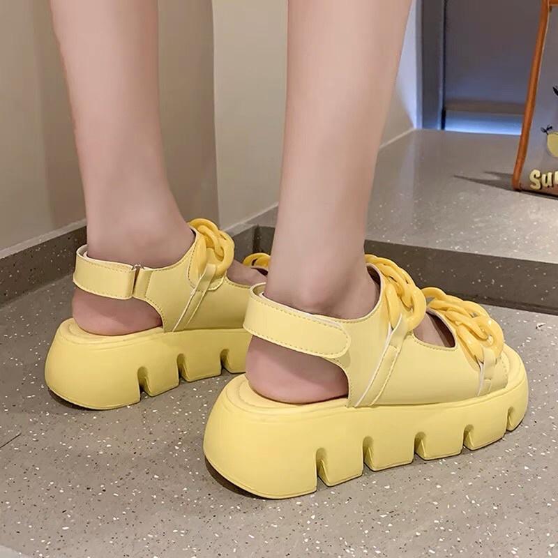 Sandal ulzzang đế bằng quai xích (ảnh thật ở cuối)