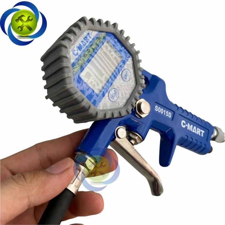 Dụng cụ bơm hơi có đồng hồ điện tử C-Mart S0015S
