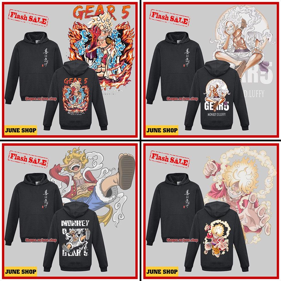 Áo Hoodie One Piece, Áo in hình Luffy Gear 5 Nika cực chất