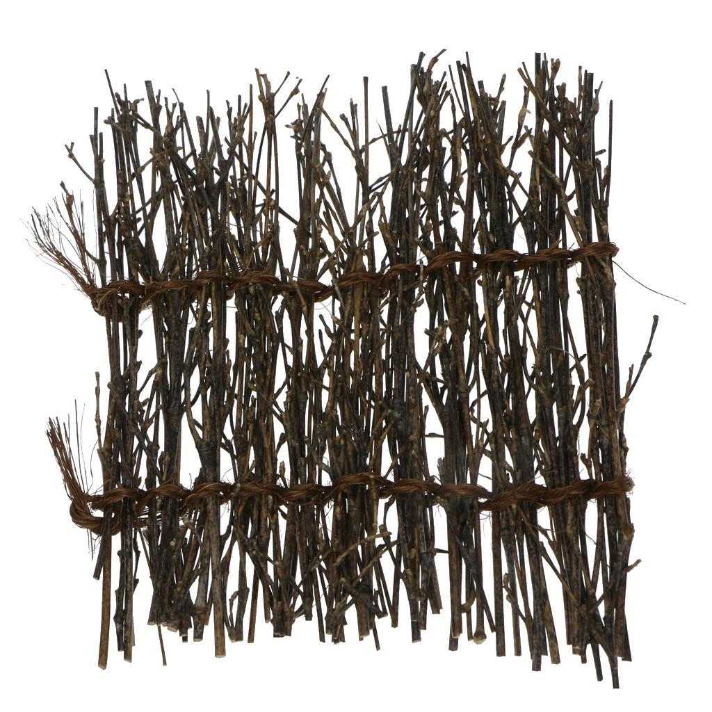 2X Garden   Divider Border Bamboo Slat Reed Brushwood Roll 30x11cm