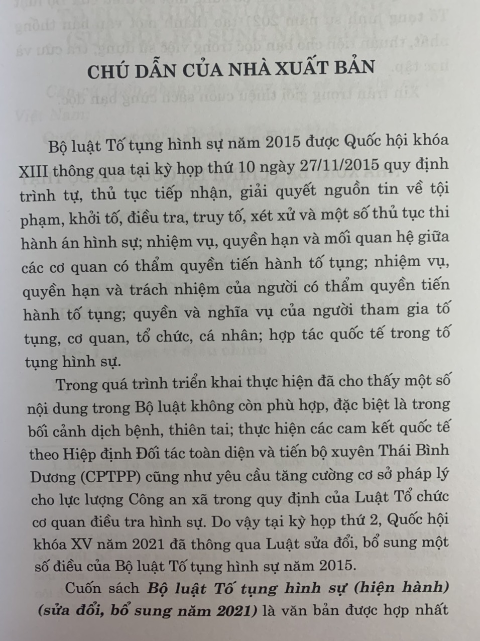 Bộ Luật Tố Tụng Hình Sự (Hiện Hành)