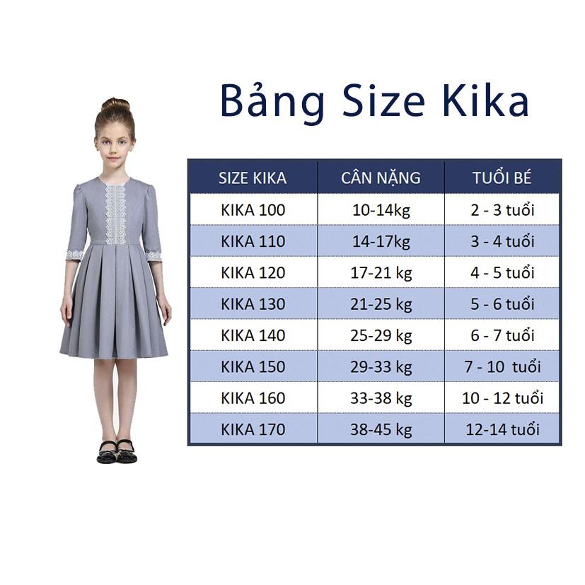 Váy đầm bé gái Mầu Xám Tay Bồng KIKA. Từ 10kg đến 52kg K138