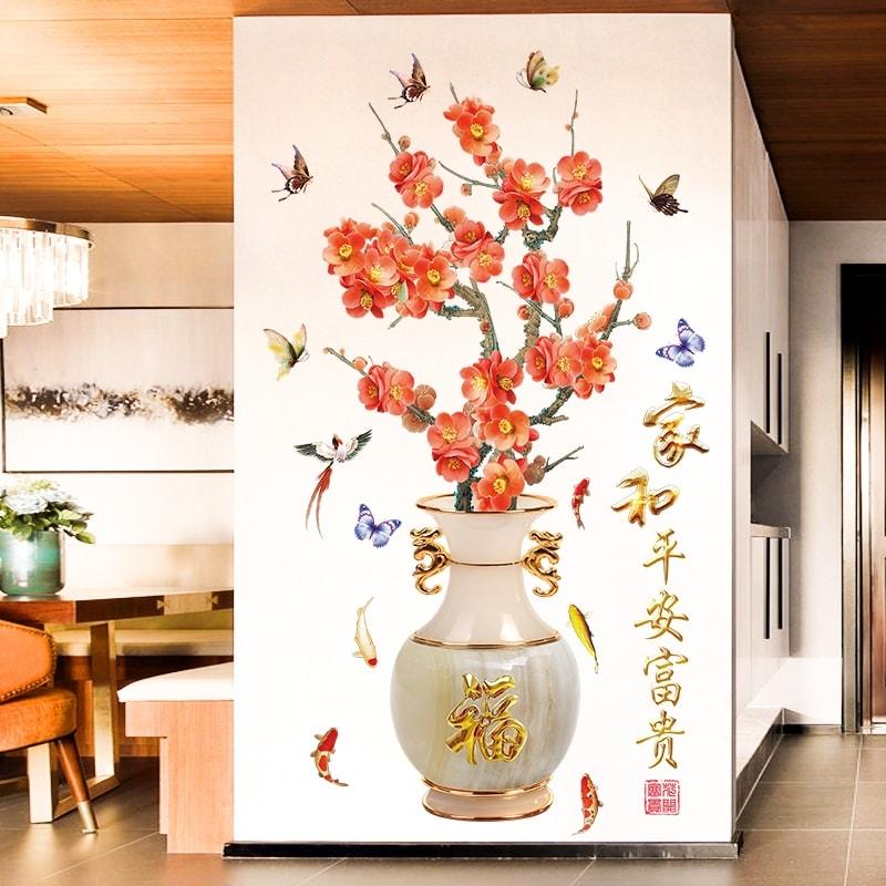 DECAL DÁN TƯỜNG ĐÔI BÌNH MAI ĐỎ - HP926