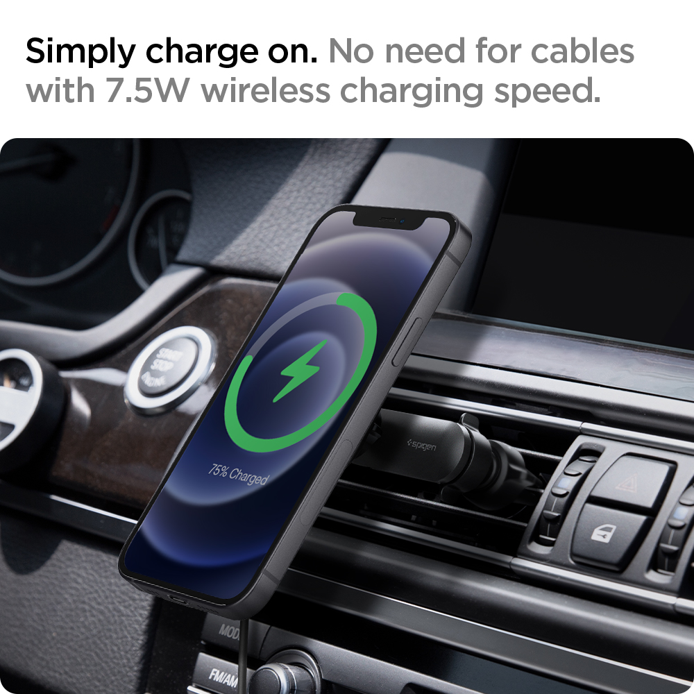 Sạc Mag Xe Hơi Spigen OneTap Pro Wireless Magnetic Car Charger Air Vent - Hàng Chính Hãng