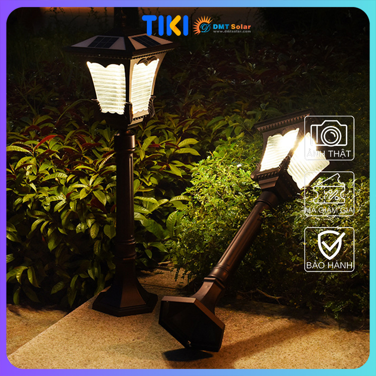 Đèn trụ sân vườn cổ điển năng lượng mặt trời TS21D cao 75cm [3 màu ánh sáng]