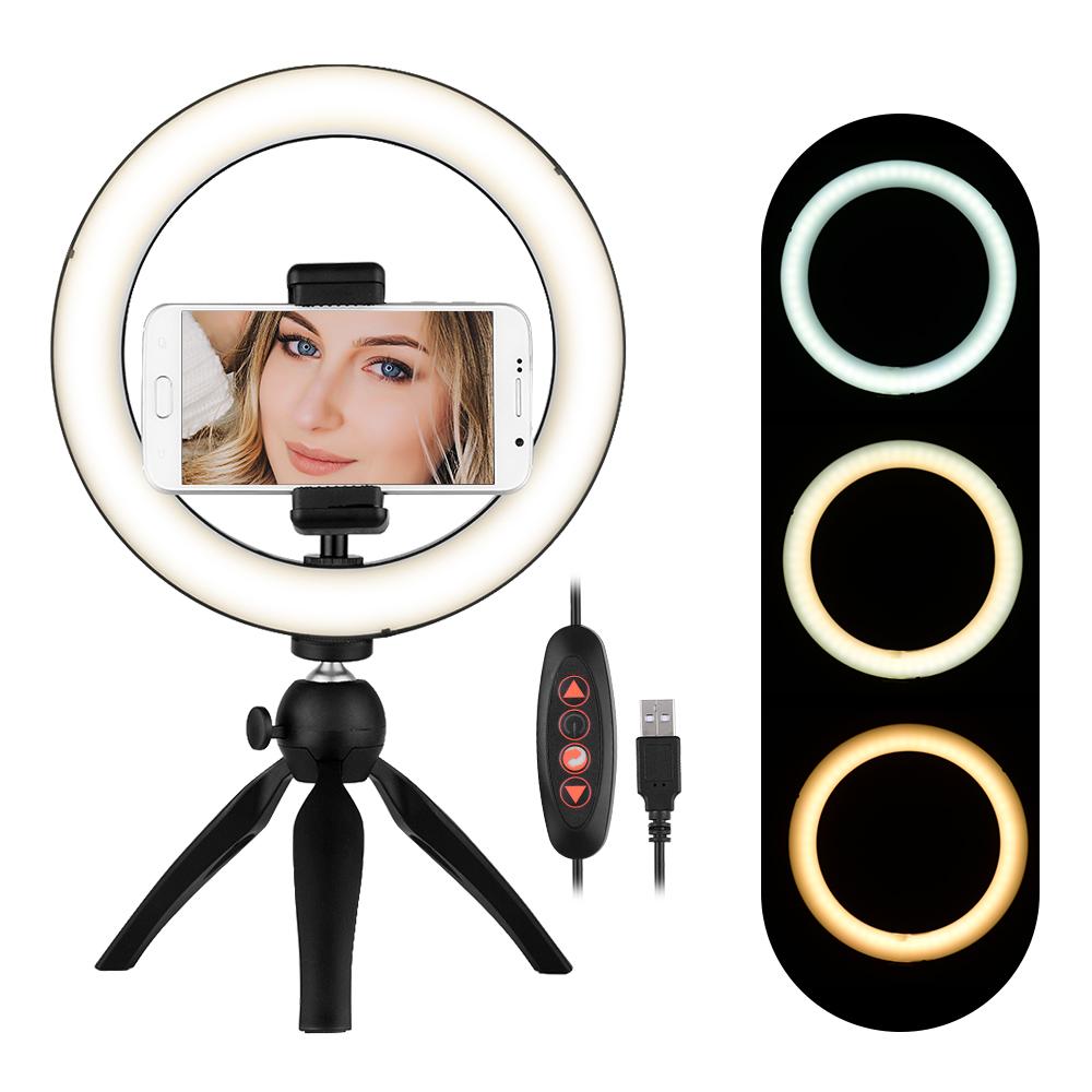Đèn LED Ring Light 8,6 inch di động 3 chế độ ánh sáng với giá đỡ ba chân