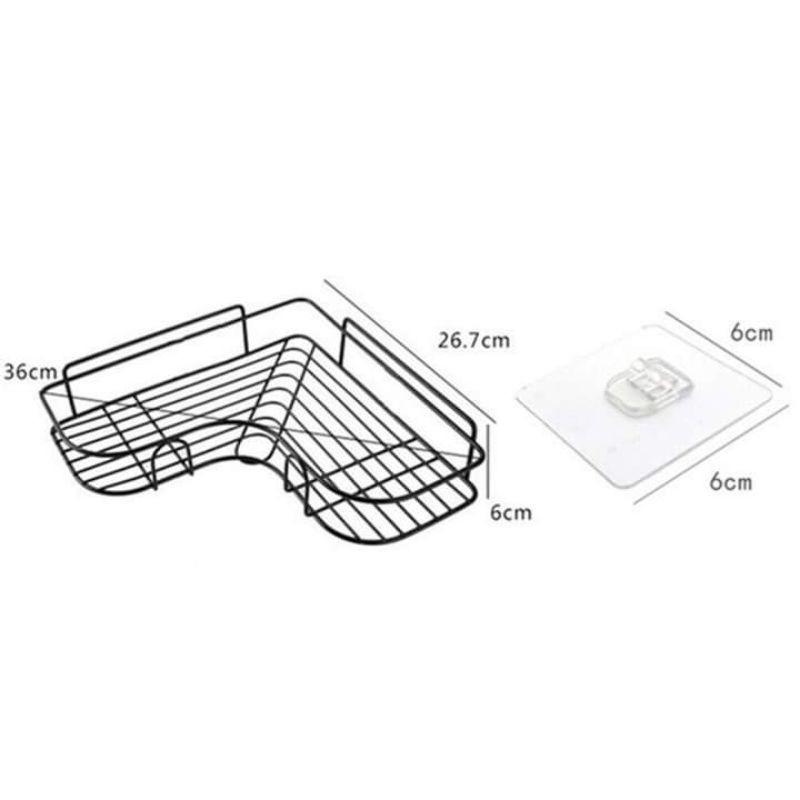Kệ góc sắt dán tường góc bếp nhà tắm phòng khách tam giác đa năng, siêu chắc